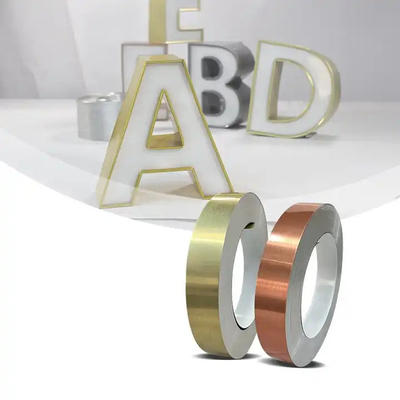 Width 1400mm Channel Letter Trim Durable Gold Trim Cap Letter