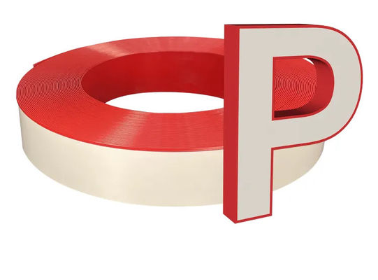Red Aluminium Trim Cap 13cm Wide Single Edge Sign Trim Cap Adhesive